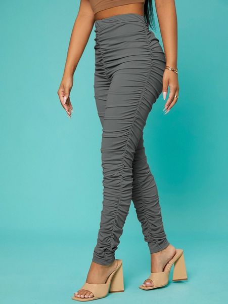 

sxy high waist ruched leggings a9wa#, Black