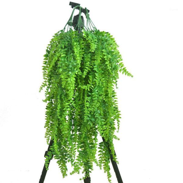 

2pcs artificial leaves plastic plant vine wall hanging garden living room club bar decorated fake leaves green plant ivy1