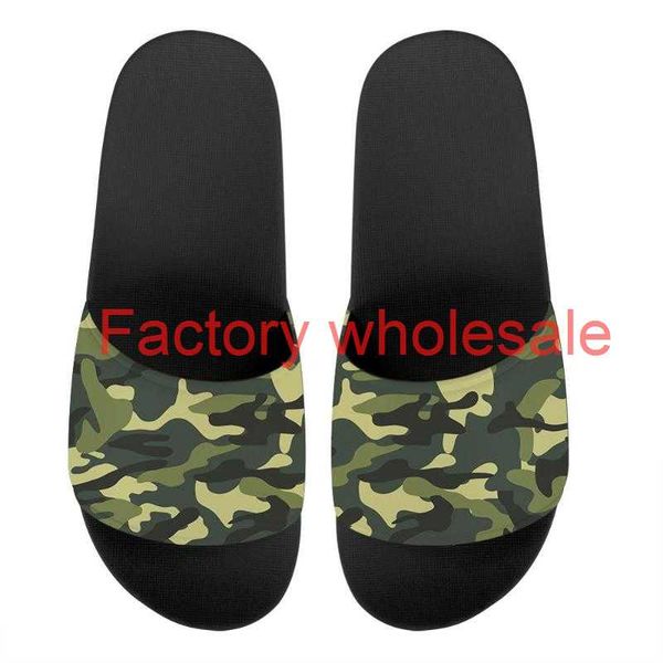 

women summer shoes camouflage printed men beach light sandals home slippers outdoor leisure flip flops big size 36-45 dropship, Black