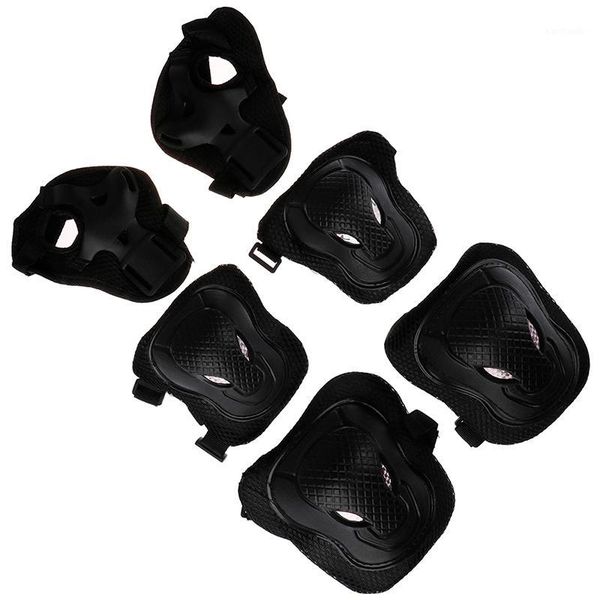 

elbow & knee pads 6pcs brace support protect cycling protector kneepad rodilleras thickening football volleyball extreme sports pads1, Black;gray