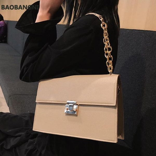 

handbag fashion new pu leather women's handbag large tote bag lock chain shoulder messenger bags