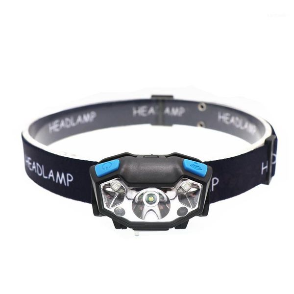 

headlamps xpe led rechargeable headlights white red finger induction head light lamp torche's built-in battery headlamp1