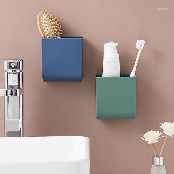 

hooks & rails wall-mounted remote control storage box creative mobile phone rack holder shelf sundries organizer1