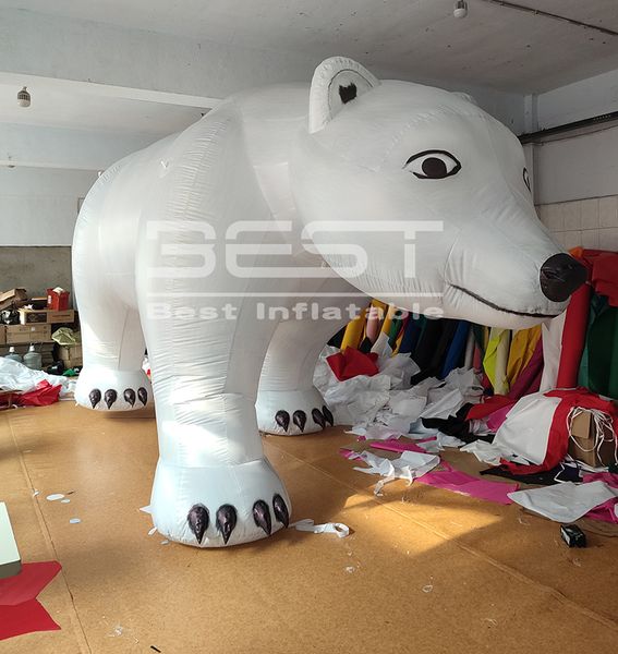 6m longo branco insuflável urso polar playground mascots inflável