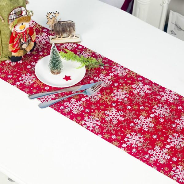 

table cloth fashion solid christmas red gray snowflakes tree xmas party tableware dining cover decor