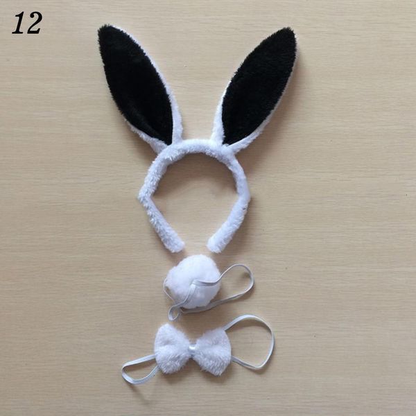 

girls plush bunny white head hoop rabbit ears headband fluffy tail cute bow tie set fancy dress party kid q wmtwsd