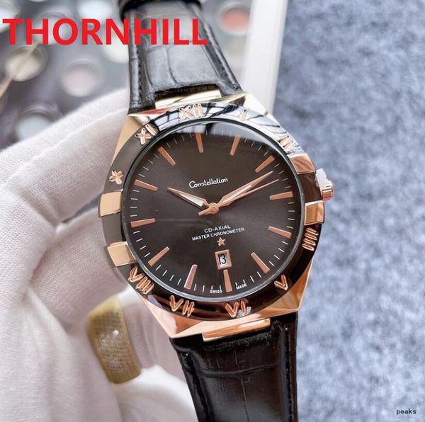 Orologio di moda in pelle di alta qualità orologio da uomo 42mm orologio maschile di lusso all'ingrosso prezzo stile top stile calendario orologio da polso
