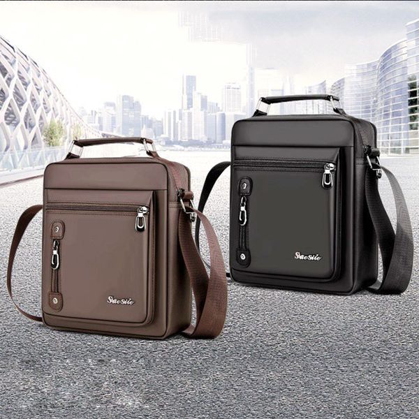 

vintage oxford cloth men's shoulder portable business briefcases purse leather bags computer office handbags lapbag