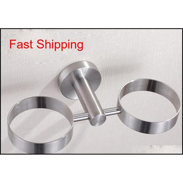 

brand new bathroom accessories toothbrush toothpaste holder double cups tumbler bracket wall mounted brushed qyllqo bdenet