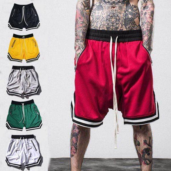 

men's shorts basketball sports five black red yellow green anti-pilling breathable quick-drying loose fitness shorts1, White;black