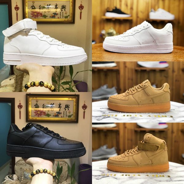 

wholesale 2021 new design outdoor p15b# men low skateboard shoes one 1 knit euro airs high women all white black walking shoes