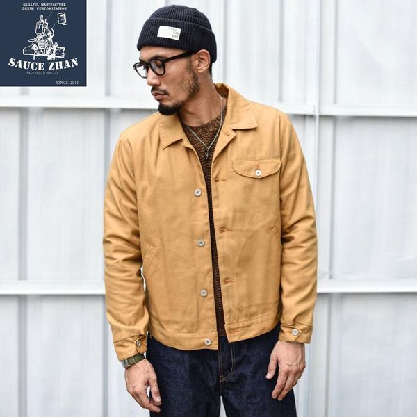 

origin 901-a truck jacket vintage canvas jackets men casual cotton slim fit mens coats and jackets1 men's, Black;brown