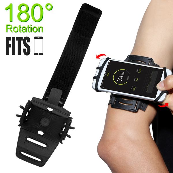 

armband holder phone 180 degree rotatable cycle riding camping hiking running arm bag outdoor sport bags covers
