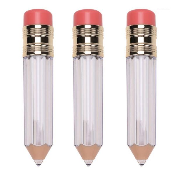 

storage bottles & jars 3pcs pencil shape lip glaze tube gloss subpackaging diy color container empty bottle (transparent)1