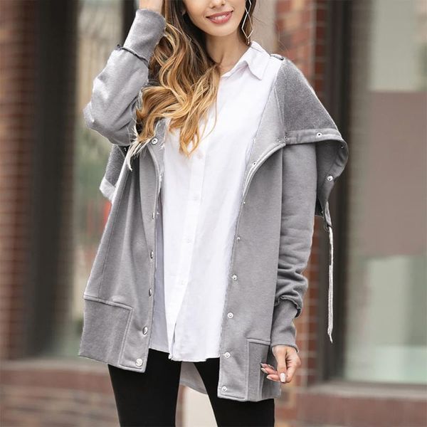 

spring autumn fashion women bomber women jacket shawl solid color zipper hooded outwear loose plus size windbreaker famale 4, Black;brown