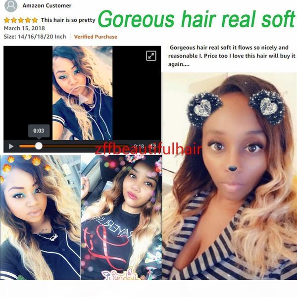 

brazilian hair body wave 3 tone ombre bundles human hair 3pcs ombre hair bundles with closure body wave ombre bundles, Black