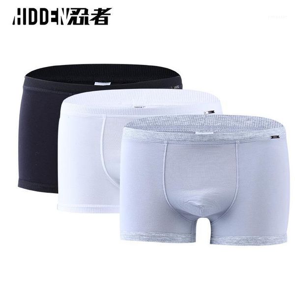 

men's underwear pants anti curl pure color four angle boxer shorts1, Black;white