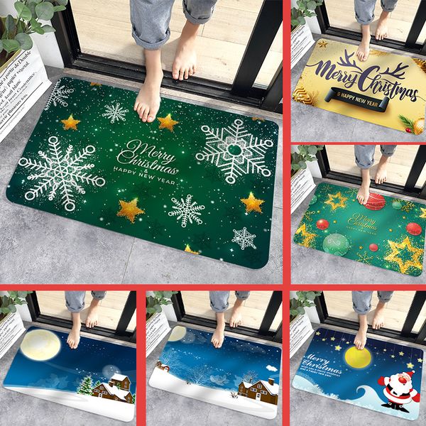 

christmas bath mats promotion winter door mats kitchen mat cartoon printing flannel floor mat non-slip mat christmas home decoration