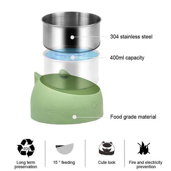 

cute cat bowl cats kitten food drink water feeder pet stainless steel food bowl pet feeding qylyur