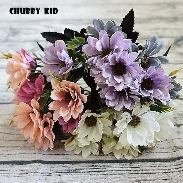 

decorative flowers & wreaths 10 bouquets wholesale 5 forks artificial marguerite fake small daisy wedding cosmos home silk chrysanthemum1