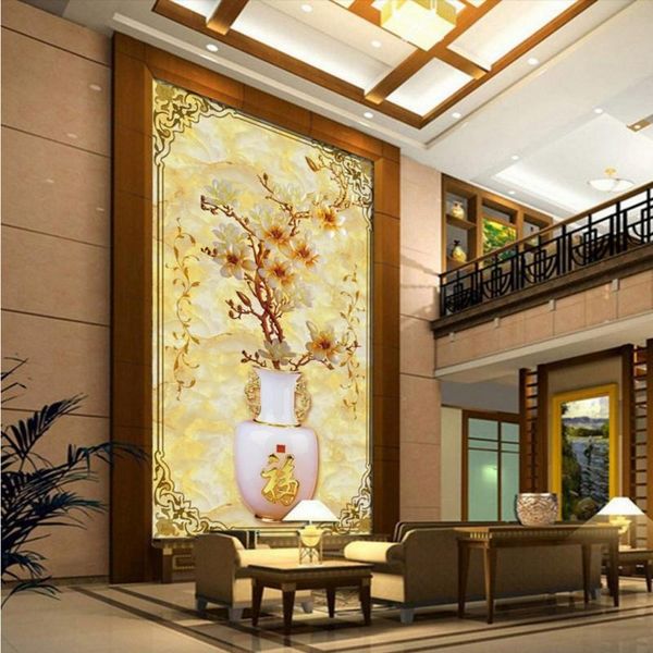 

wallpapers dropship custom mural magnolia bottle chinese style wallpaper restaurant el living room