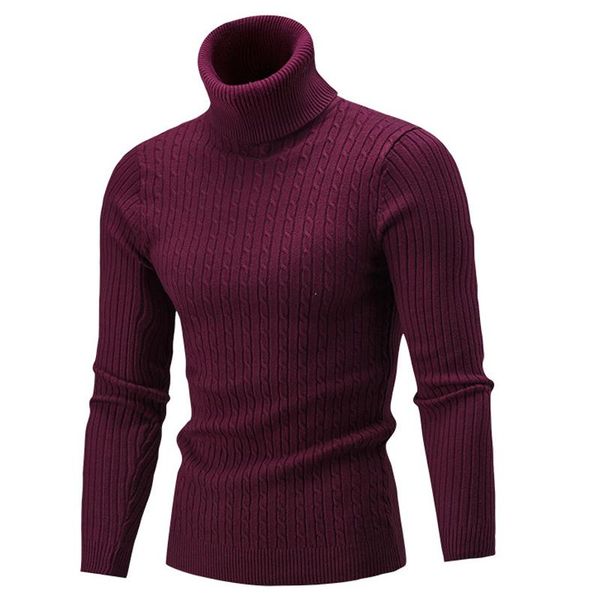 

2020 new autumn winter men's sweater men's turtleneck solid color casual sweater slim fit brand knitted pullovers, White;black