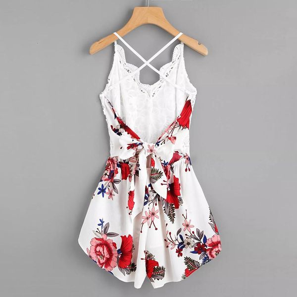 

женщины ползунки крючком кружева панели bow tie назад florals ladies summer shorts комбинезон комби pantalon фам # by35, Black;white