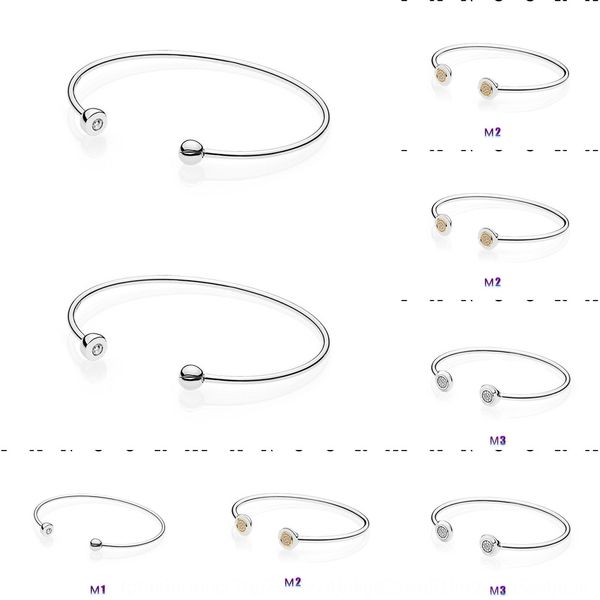 

panjia diy stone stone s925 sterling silver bracelet round love full diamond bracelet female diy beads accessories snake bone chain basic ch, Golden;silver