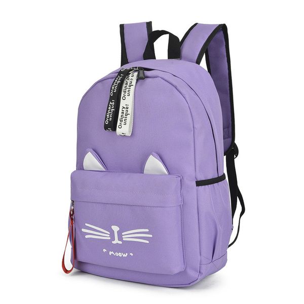 Sacos de escola bonito dos desenhos animados para meninas adolescentes mochila nylon schoolback mulheres famale casual adolescente estudante bookbag orelhas de gato novo lj200918