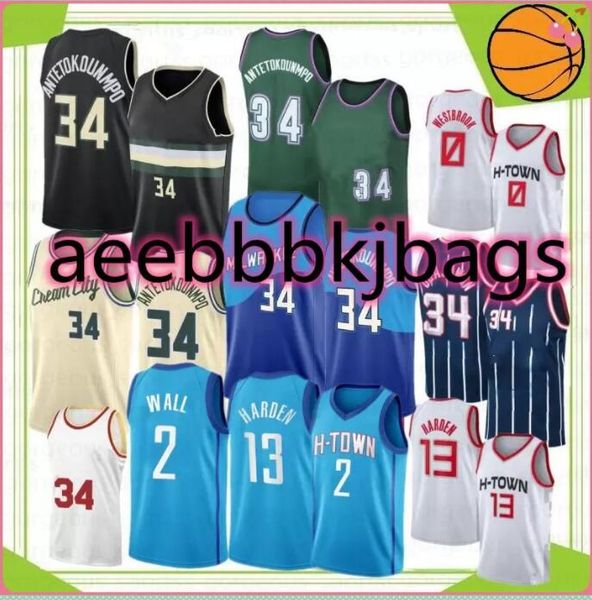 

giannis 34 antetokounmpo ncaa basketball jersey college men jerseys james 13 harden john 2 wall hakeem 3 4 olajuwon 2021 stock 31, Black;red