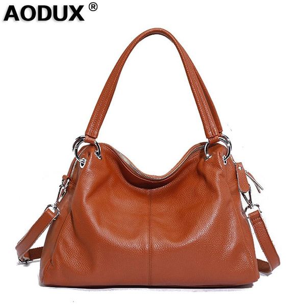 

aodux 2020 casual genuine leather women handbags shoulder messenger bags luxury female designer crossbody bag leather bag purse
