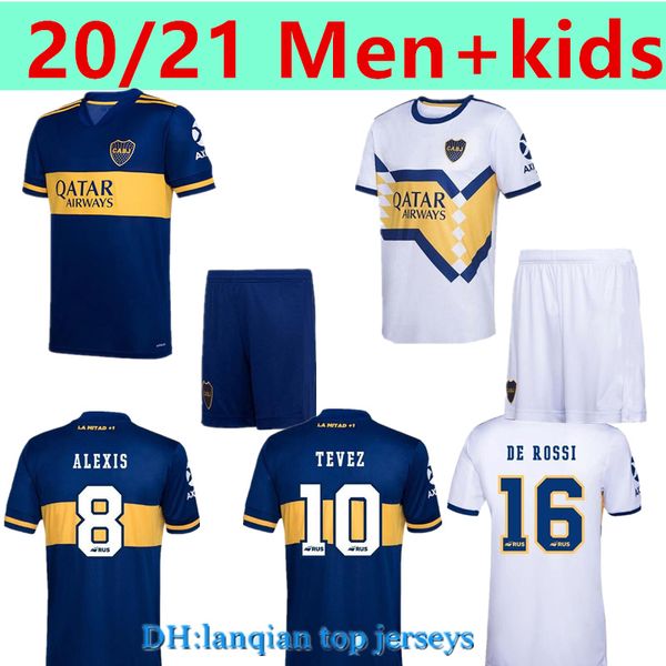 

2020 boca juniors soccer jersey carlitos tevez maradona football shirts de rossi salvio abila soccer uniform boca juniors men+kids kit 20/21, Black;yellow