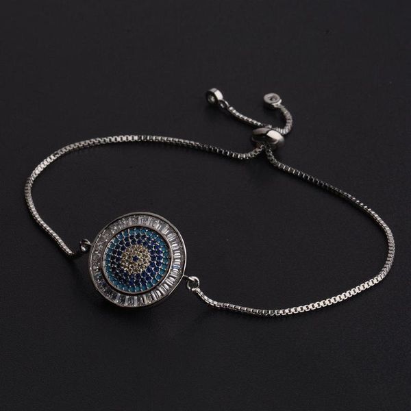 

link, chain luxury sun disc bracelet unique round zircon inlaid suitable for middle eastern ladies make-up women, Black