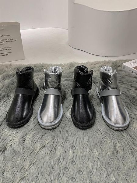 

snow boots women plus velvet warmth 2020 new winter fashion casual soft-soled cotton shoes, Black