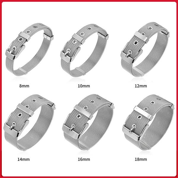 

lovers table shape adjustable stainless wrist net belt woven titanium steel personality bracelet, Silver