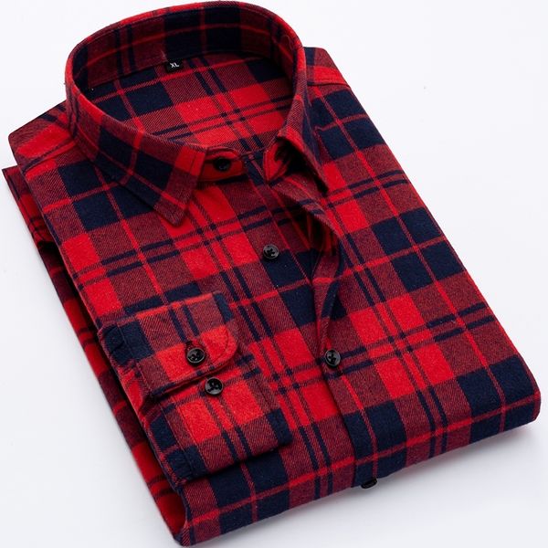 

new arrival men's shirt fashion men long sleeved plaid man shirt male slim fit soft comfortable brand clothing ds372 201120, White;black