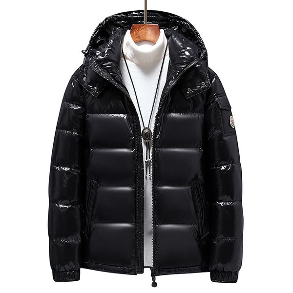 

2020 winter down jacket black zipper long sleeve solid printing men's down jacket coat outwear clothing