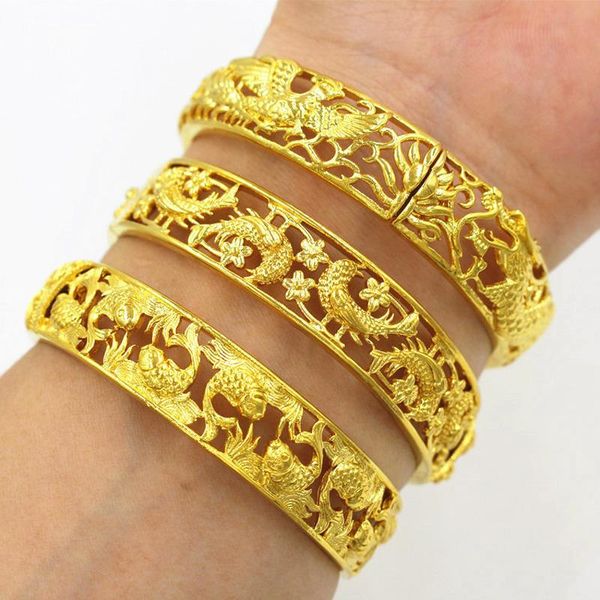 

bangle gold filled 14mm wode hollow bangles & bracelets for women, pure color wedding ,wholesale jewelry without box, Black