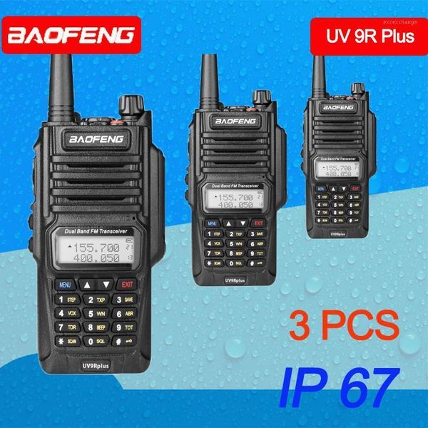 

walkie talkie 3pcs 5000mah baofeng bf-uv-9r plus vhf uhf dual band handheld two way radio 15km uv 9r talk-range walkie-talkies1