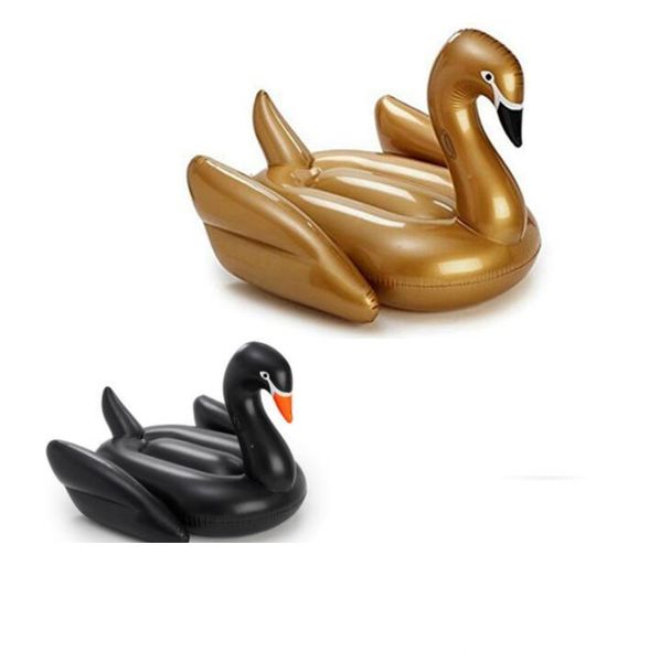 

golden black swan floats inflatable swim pool mattress toy duck tubes giant flamingo raft lounge air swimming ring beach toys