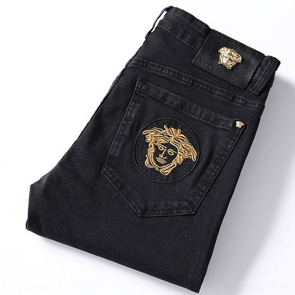 

x38sw winter dusha pure and black cross-entry slim jeans straight men's cotton autumn and mei high elastic jeans men's internation, Blue