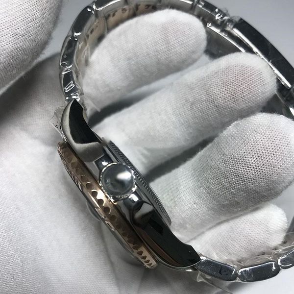 

bezel mens watches waterproof automatic luxury 2813 dial yacht steel 30m gray men watch movement 316 stainless band ggrtf, Slivery;brown