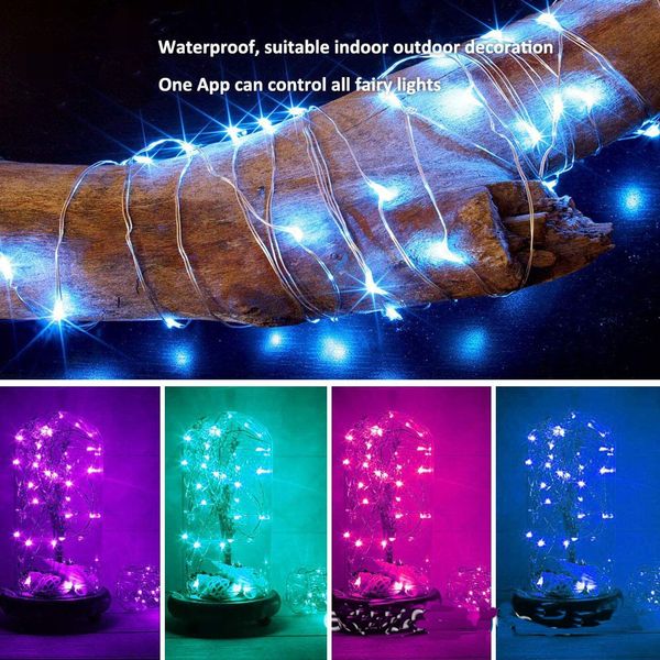 

5-20m usb bluetooth lamp string mobile phone app copper wire lamp string christmas festival decorative lamp string gift
