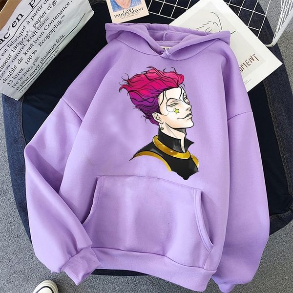 Inverno Hisoka Morro Anime Pullover Sueter Mulheres Homens Cat Kawaii Poleron Mujer Canguru Bolso Hoodie Oversized Basic Hoodie LJ201103