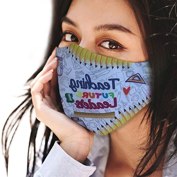 

new with print 2 filters face mask outdoor winter mouth caps washable breathable reusable fabric facial kids mask#yl5