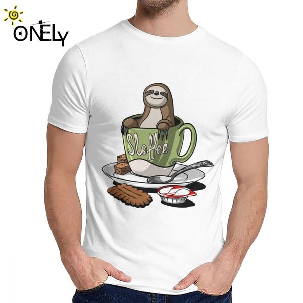 

pure sloffee funny lazy sloth coffee lover tee shirt man fashion amazing classic round neck camiseta sport hooded sweatshirt hoodie