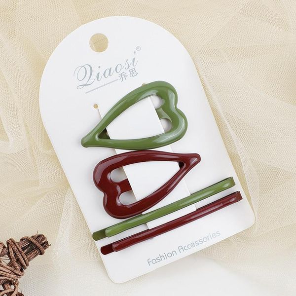 

wholesale color hairpins heart snap hair clips for girls children women hair bobby pins barrettes hair accessories styling tools qylona, Black;brown
