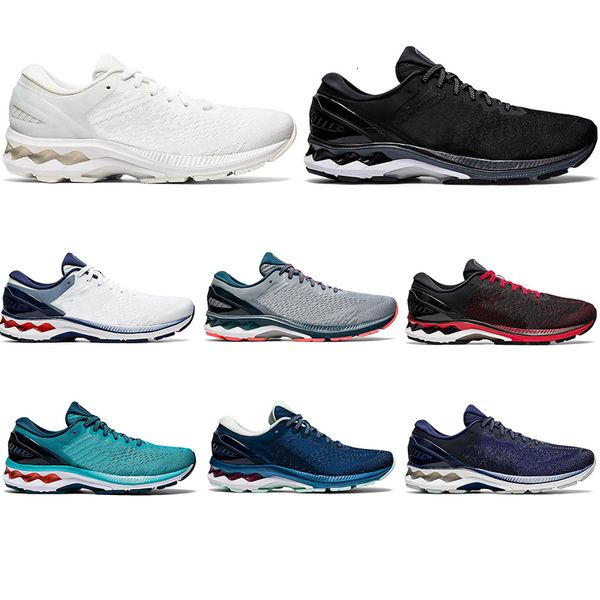 

new gel-kayano 27 mens running shoes women trainer classic red mako blue peacoat techno cyan white men trainers fashion gift sports sneakers, White;red