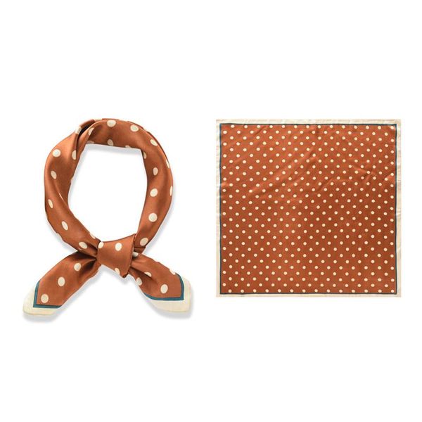 

70*70cm small square towel fashion polka dot silk scarf new style women versatile business small decoration, Blue;gray