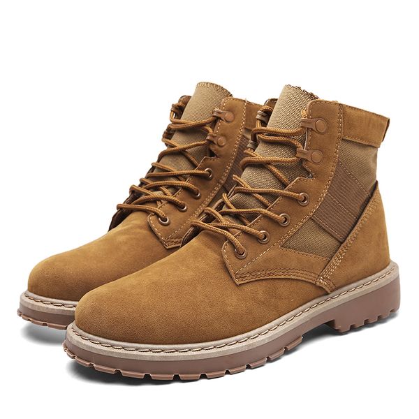 

2020 new air round foot shoes men in the military army combat boots sneakers scnq, Black